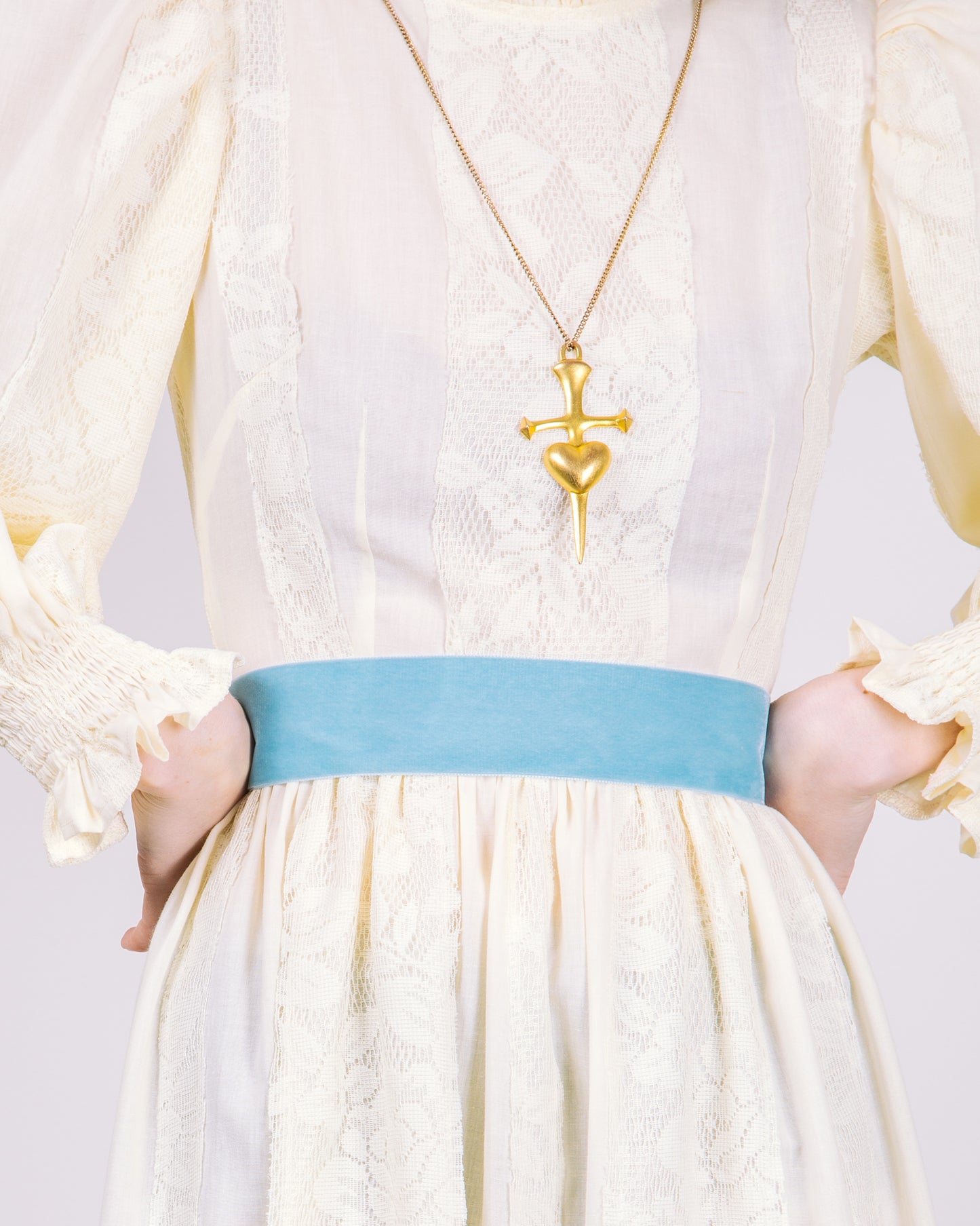 The Agatha Prairie Dress in Ivory Lace Cotton